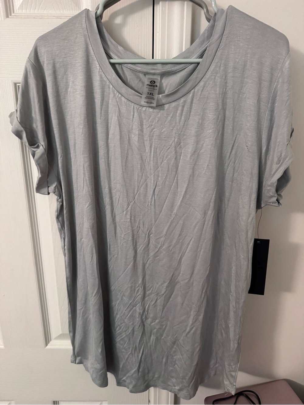 Mono B Light Gray Relaxed Crew Tee